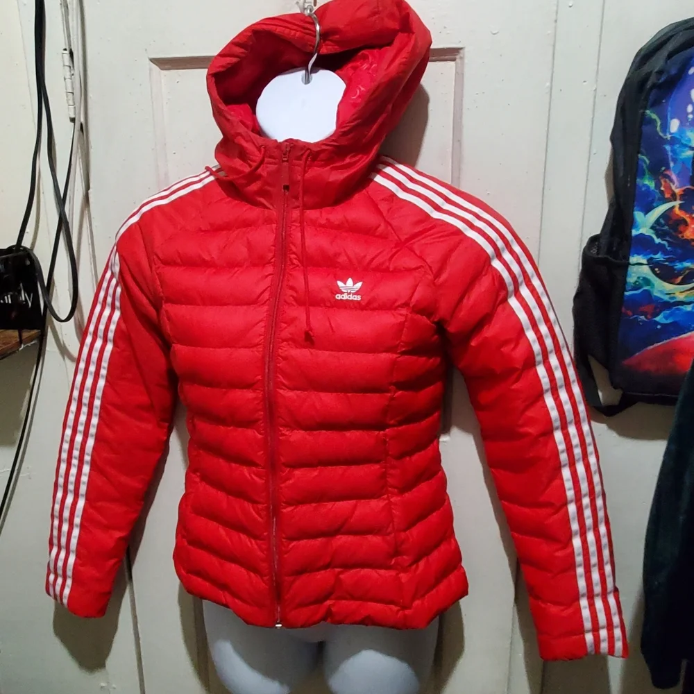 Adidas red and white originals puffer stylejacketM / US 8-10. Very good adidas - Picture 1 of 5